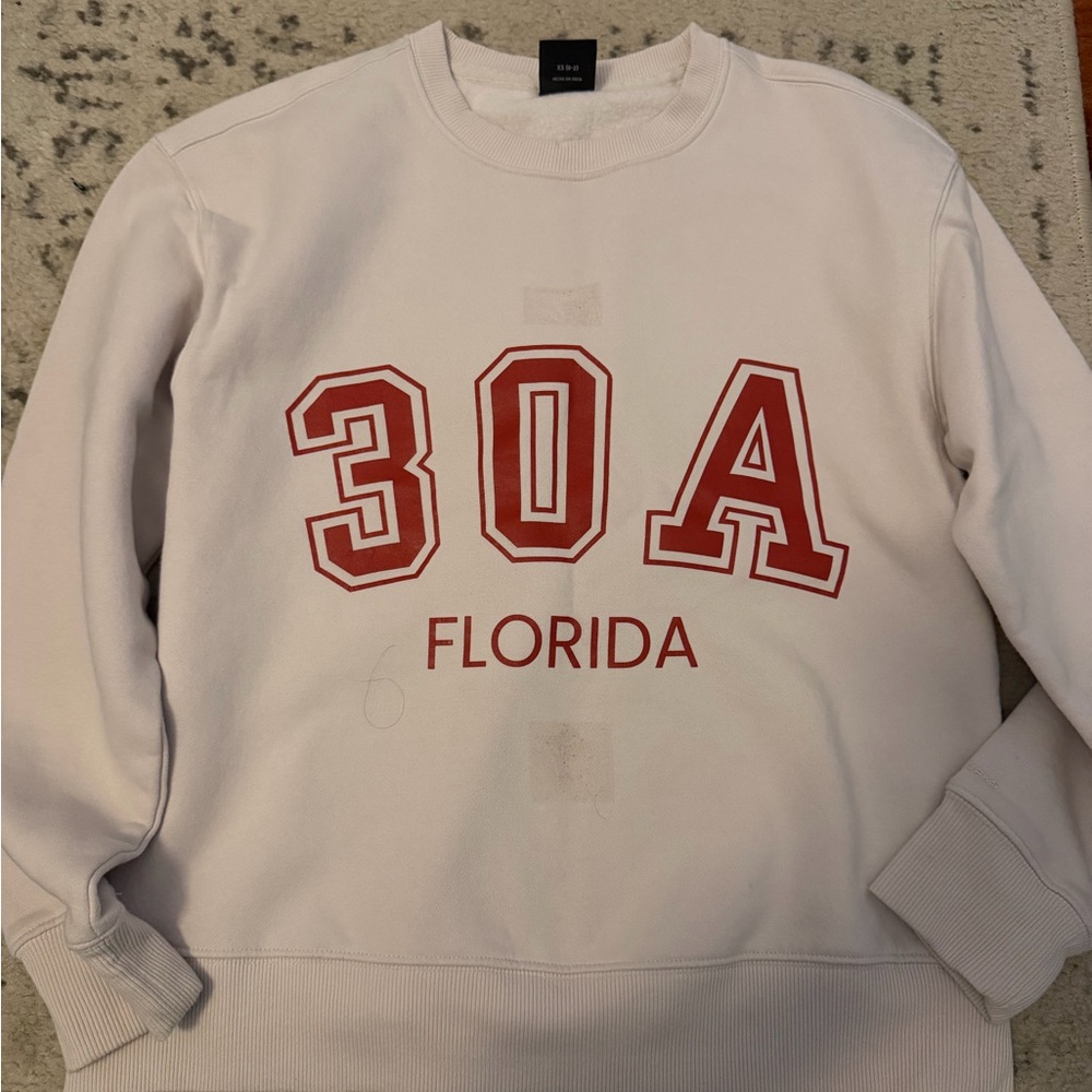30A women’s White and Red Graphic Sweater
